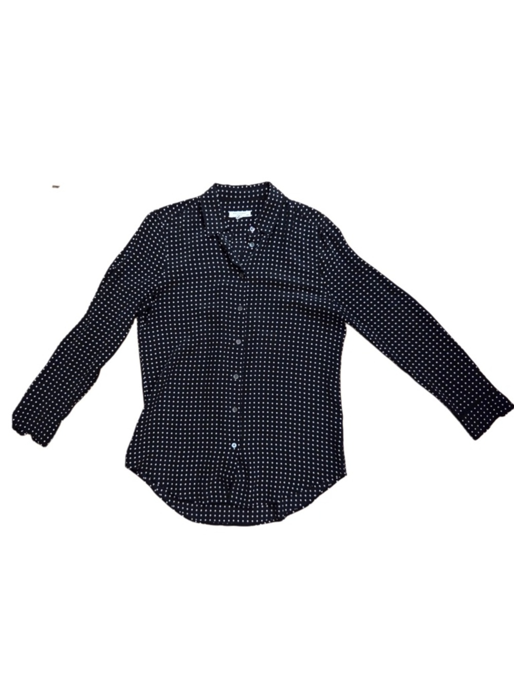 Equipment Black and White Polka Dot Button-Down Shirt